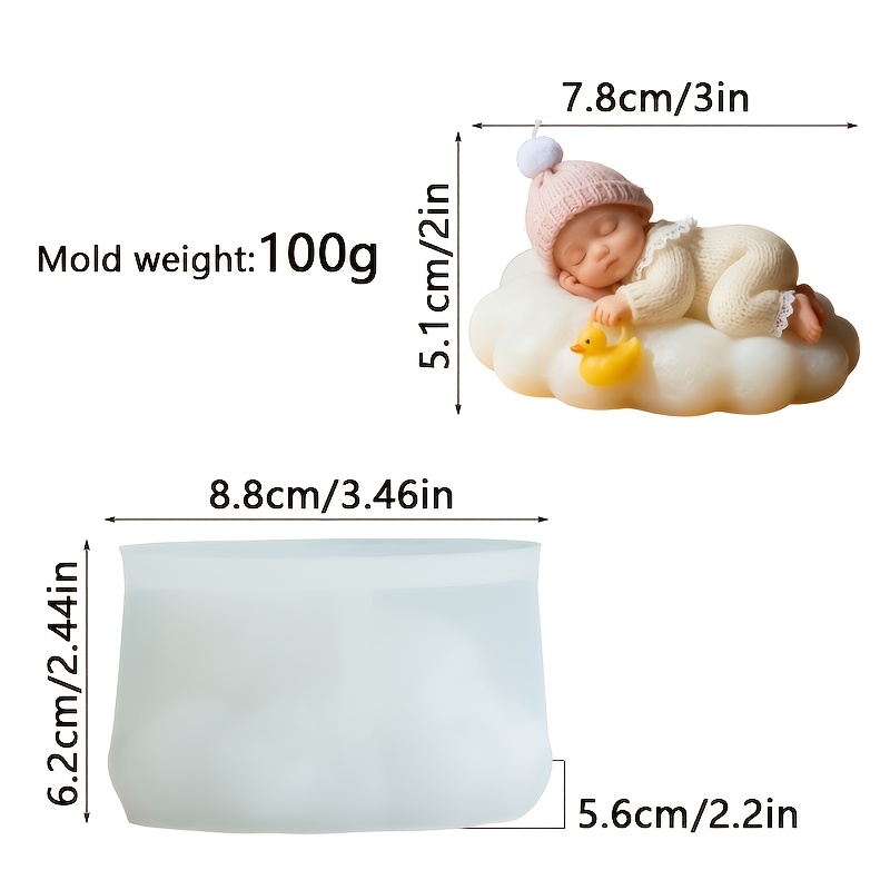 TEMU High-quality Silicone Mold, Designed For Baby's - Suitable For Making Candles And Resin Products, Presenting Baby Patterns With Exquisite