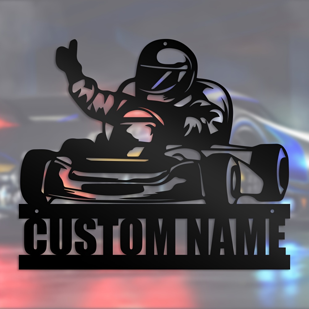 

Custom Go Kart Metal Sign - Personalized Racing Decor & Gift For Drivers, 1pc