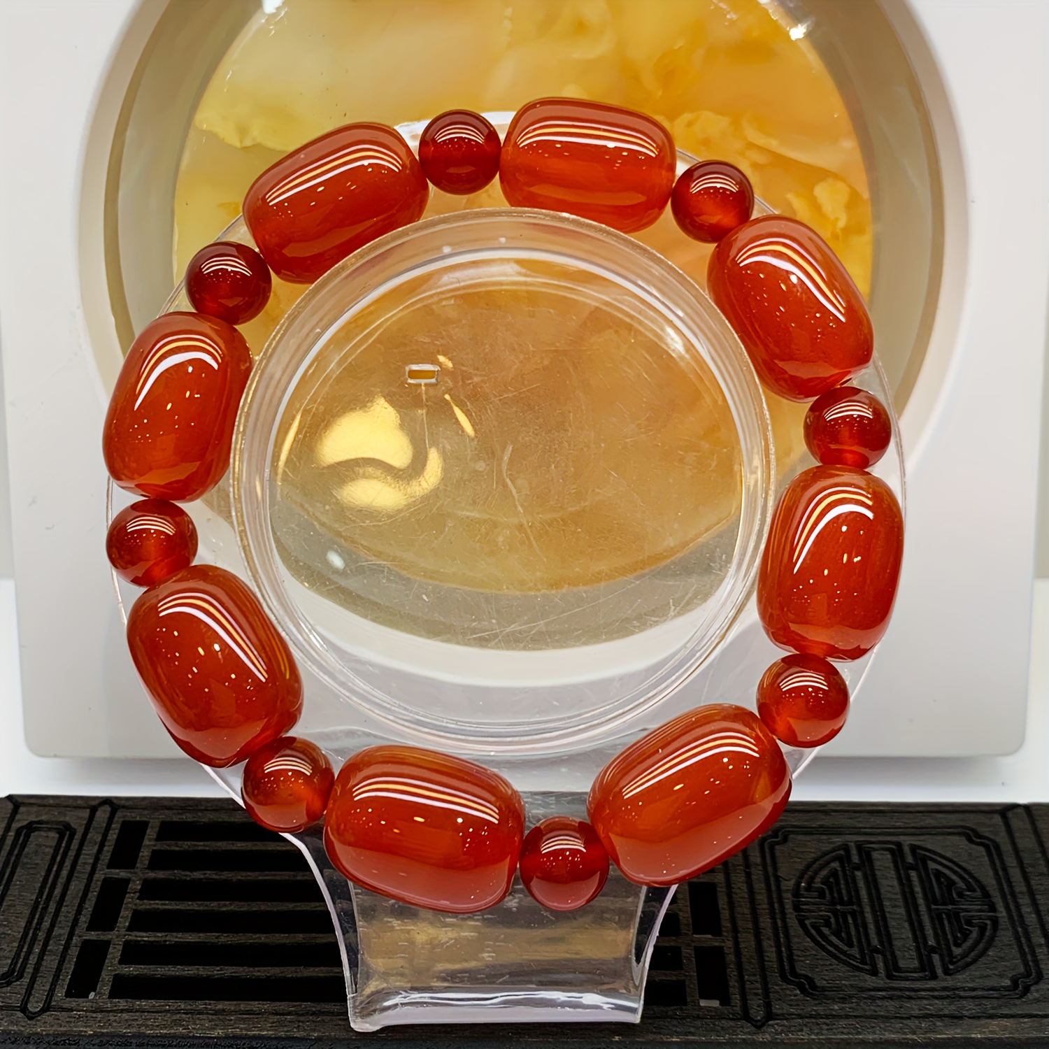 Natural Red Agate Drum Stone Bead 18mm December Birthstone