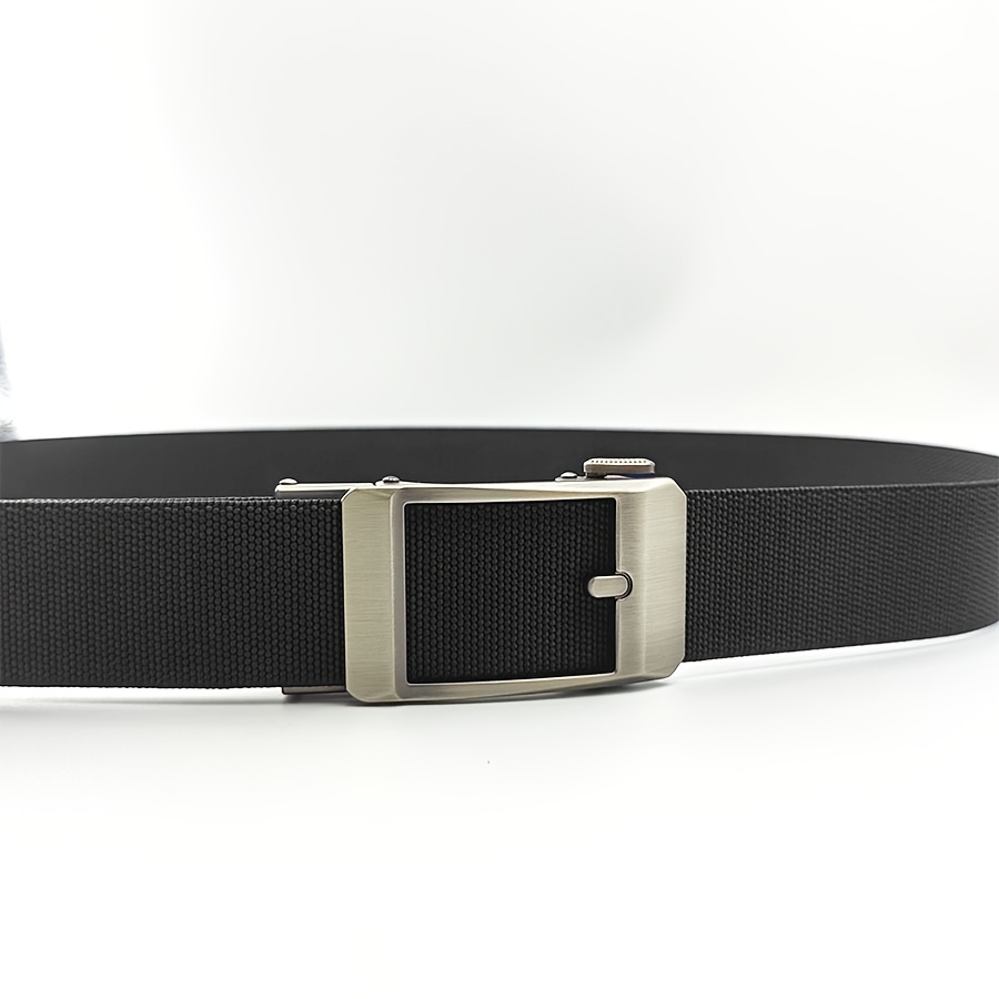Stylish Navy Knit Automatic Buckle Belt for Men