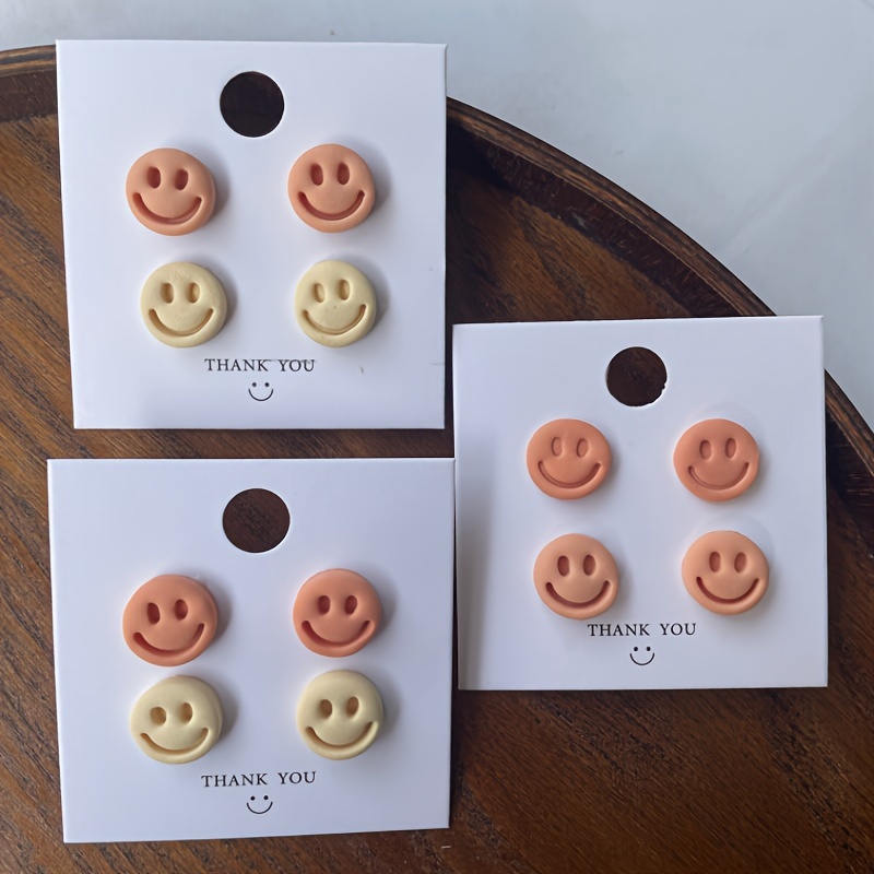 

1pc Happy Face Ear Stud Clay Cutter, Suitable For Making, Polymer Clay Cutter