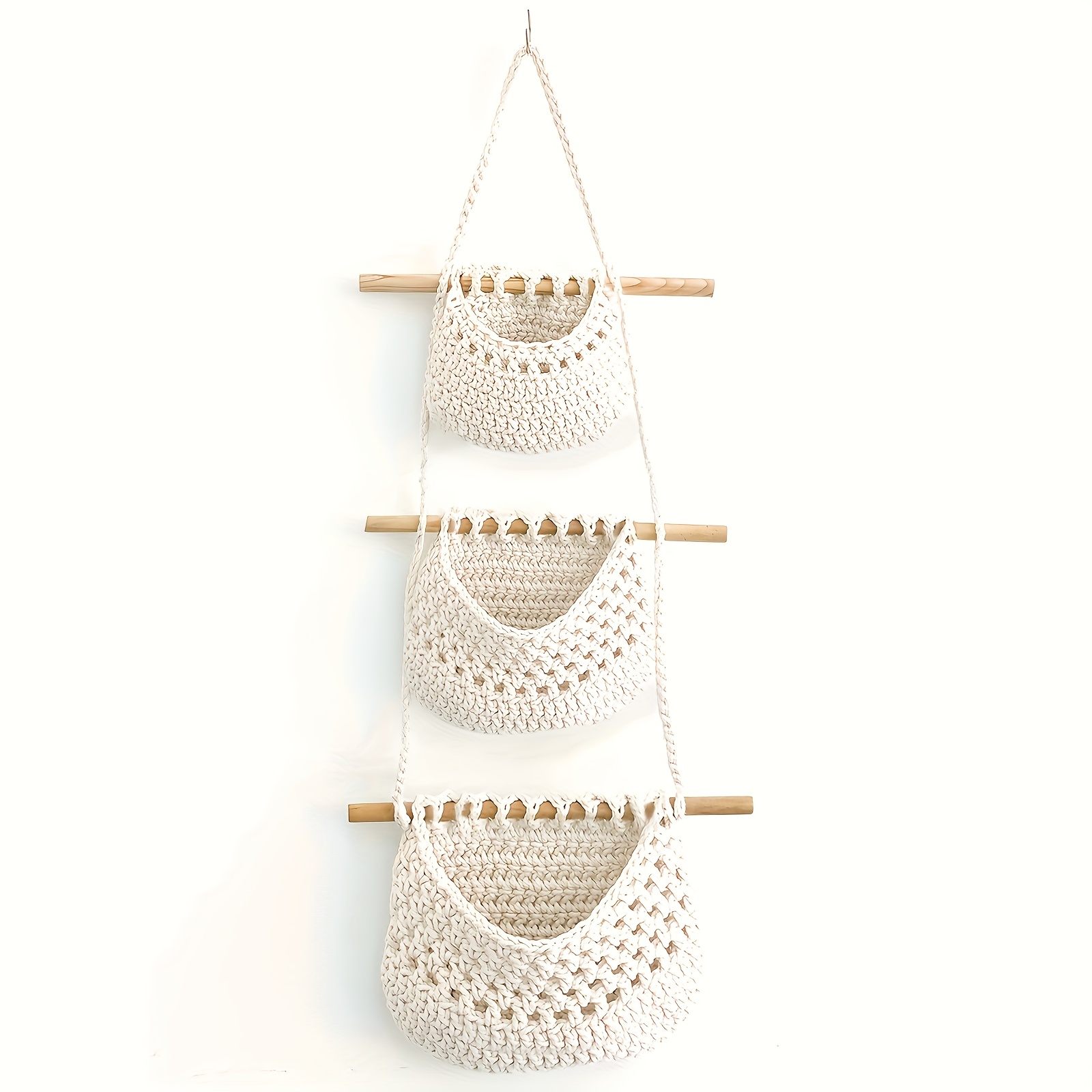 1pc   bohemian macrame wall hanging rack white fabric storage bag with tapestry holiday decor for bedroom living room kitchen under 3 2 cubic feet capacity less than 27 inches tall for halloween and christmas Product details 3
