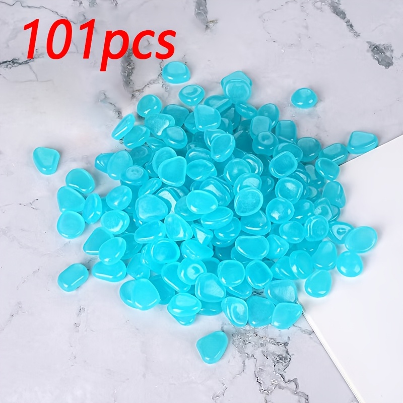 Image of 101pcs/ 0.11 , 0.4 Inch Resin Luminous Stone Fluorescent Stone, After Absorbing Light. Suitable For Outdoor Party Decorations In Summer, Garden Road Decorations, Shapes For Diy, Fun To .