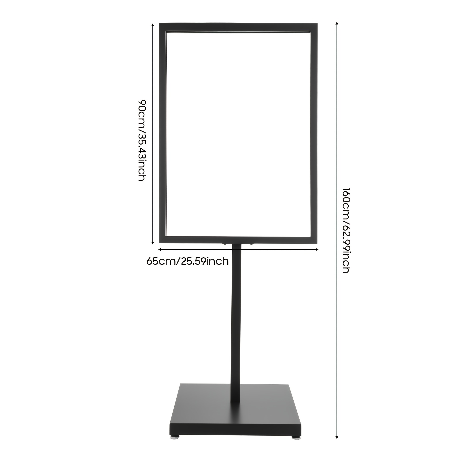TEMU Soporte resistente para letreros de hierro de 63", con patas ajustables, exhibidor de suelo duradero para pósters, menús, publicidad de 5 mm de