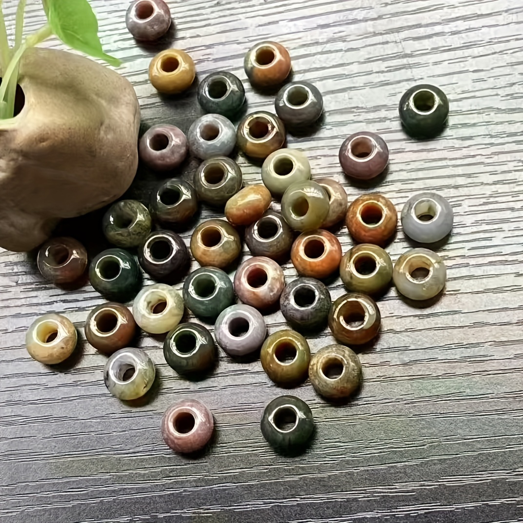 40pcs Polished Natural Indian Agate Abacus Spacer Stone Beads