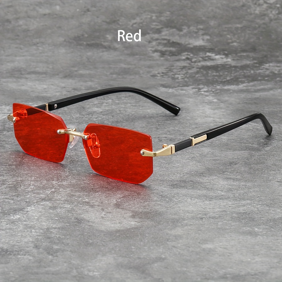 luxury rimless vintage gradient lens fashion glasses - Temu  display picture 1
