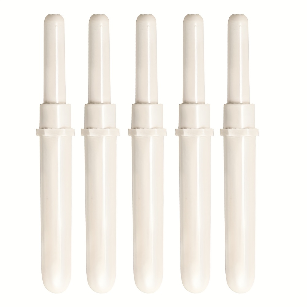5pcs Ergonomic Plastic Handle Thread Cutter - Blade With Red Fabric Protection Cover, White Sewing Tool, Suitable For Cross Stitch, Clothing Repair, Handmade, Practical Design Durable Construction