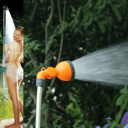 1pc freestanding bathtub system vertical shower garden hose extendable adjustable height rinse spray head for outdoor bathing home shower garden beach pool rinse spray head adjustable shower head with on off
