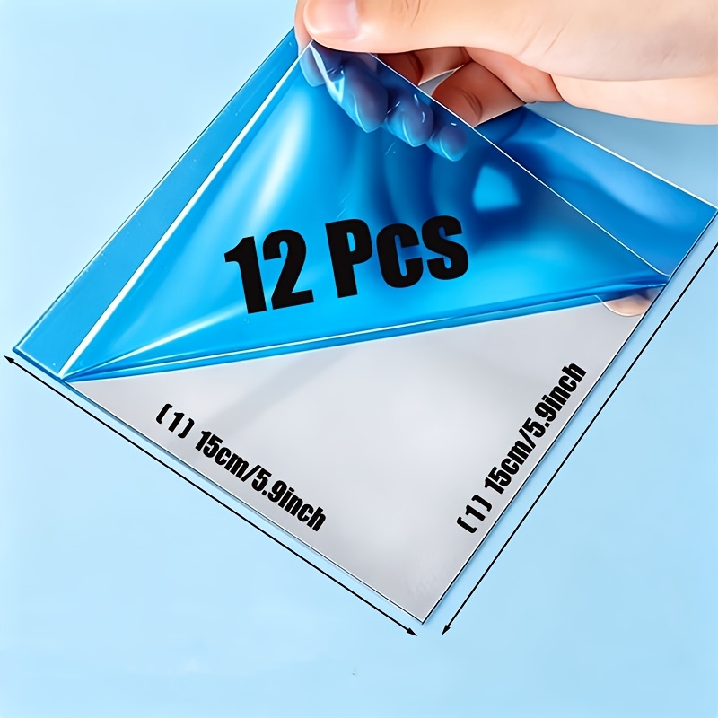 TEMU 12-sheet Pack - Acrylic Mirror Decorative Stickers - Square (15cm-5.9in/20cm-7.87in) Flexible Reflective Mirror Wall Stickers, Home Wall Decor