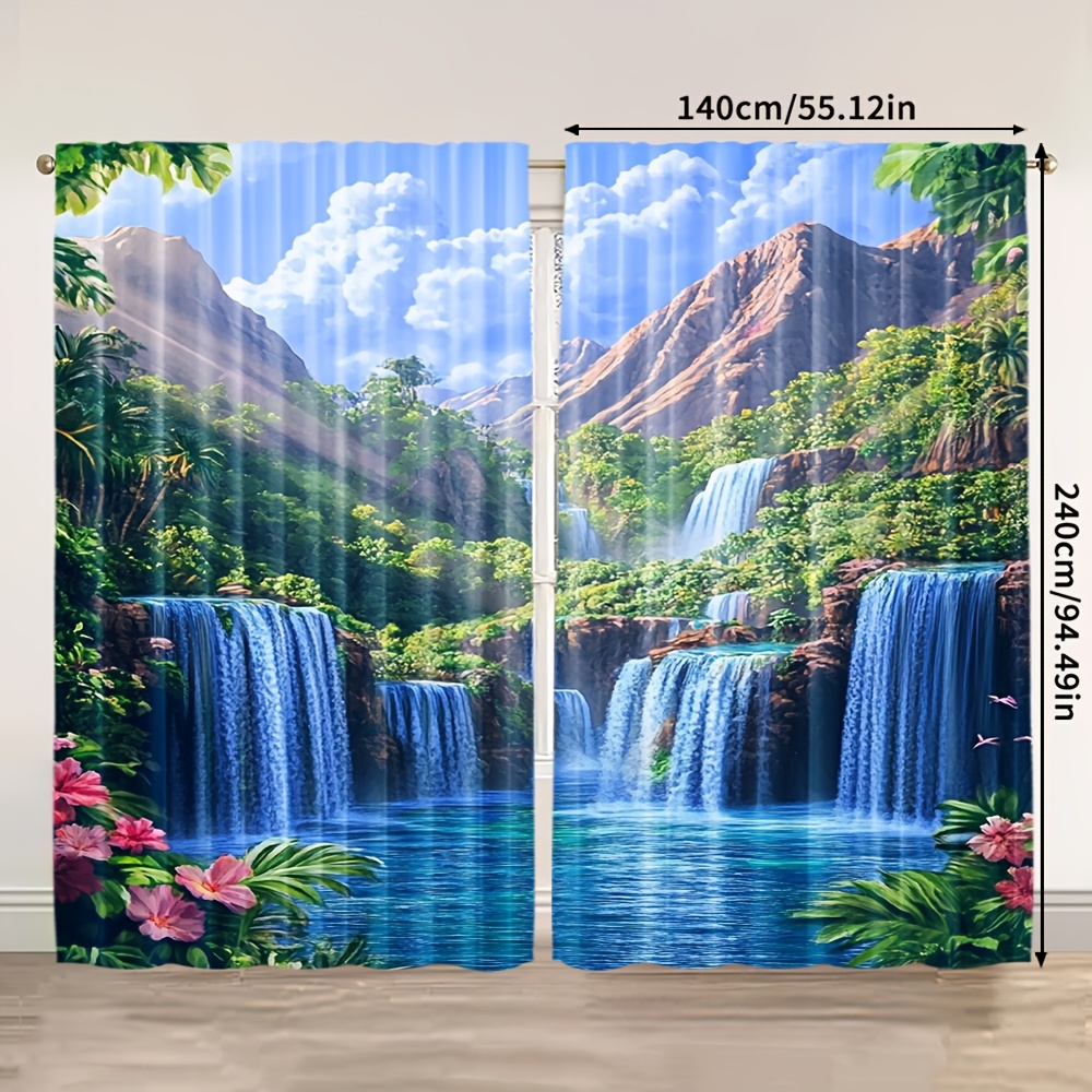 TEMU 2 pièces, Rideaux Minimalistes Design & 100% Polyester Voilage pour Salon et Chambre à Coucher