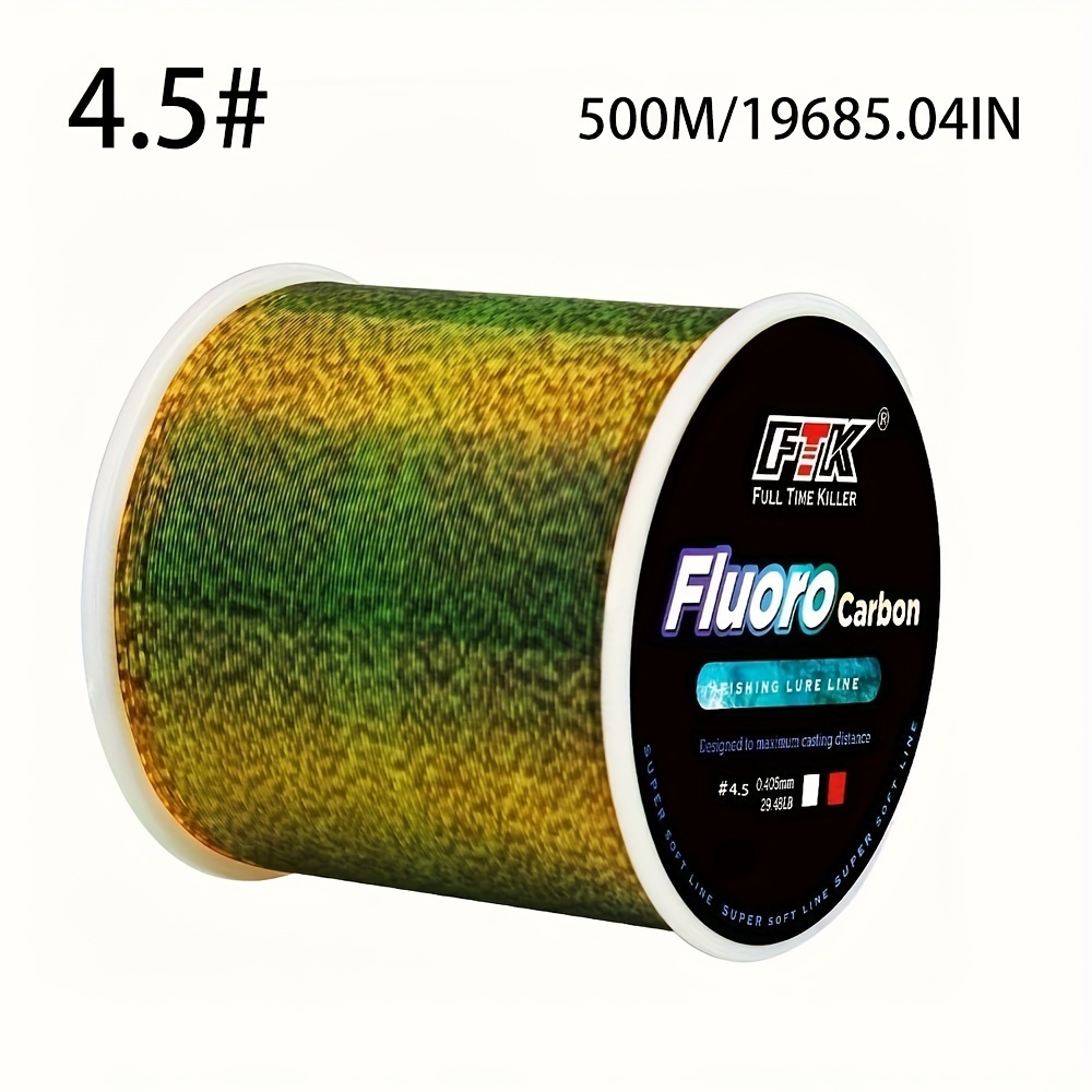 

1pc 500m Fluorocarbon Coated Carbon Fiber Monofilament , Sinking Fishing Line With Mottling Design For Carp Fishing, Nylon Material, Ideal For Labor Day/father's Day, Color