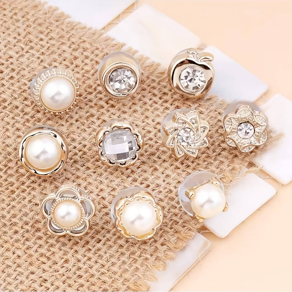 10pcs pearl   brooch set easy to clip seamless anti slide   design for cuffs and collars cuff holder collar clip elegant detailing stylish accessory durable plastic       accessory multipurpose clip accessory collectors formal wear   Product details 0