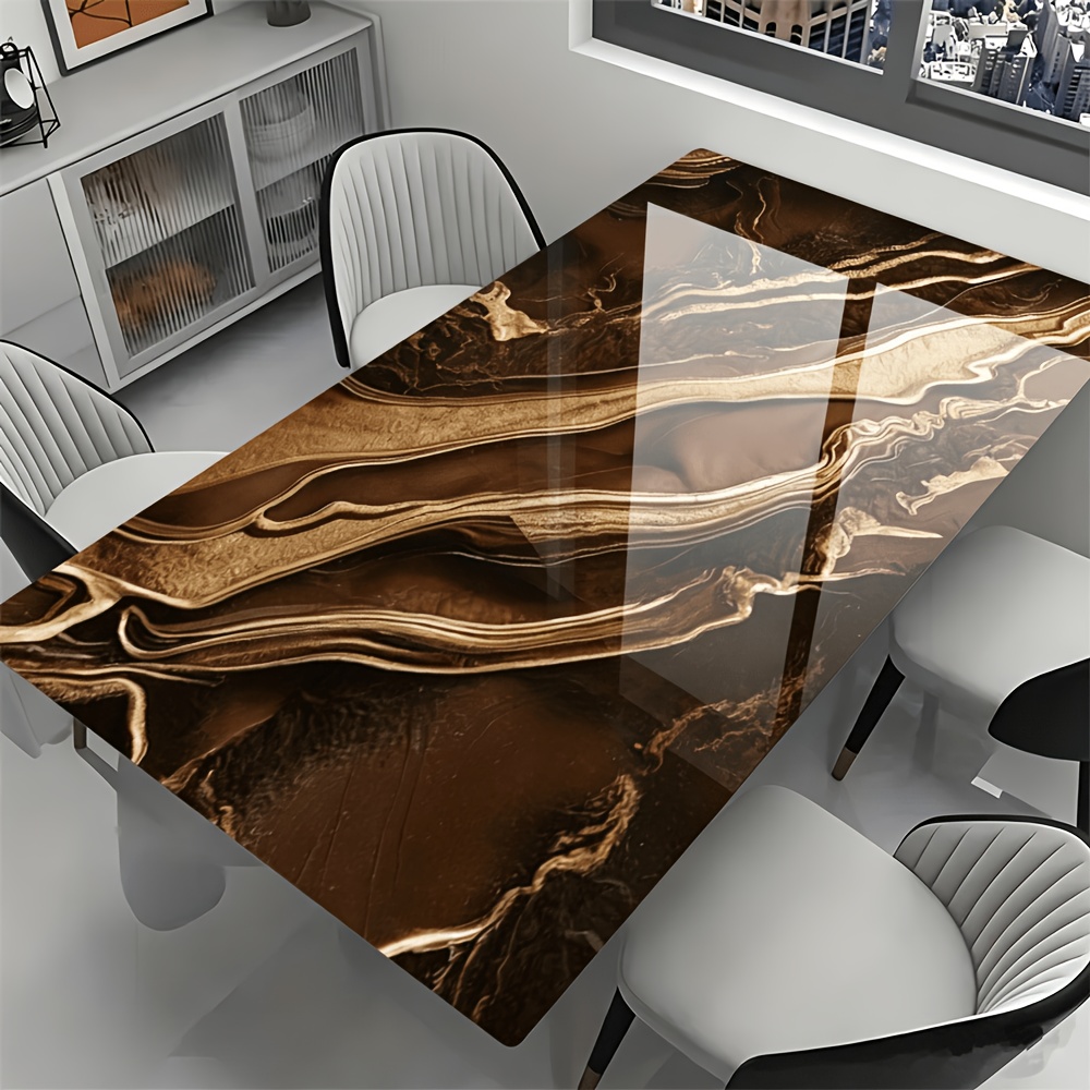 TEMU 1 autocollant de bureau en vinyle motif marbre doré premium, autocollant mural et de bureau auto-adhésif et imperméable, autocollant de