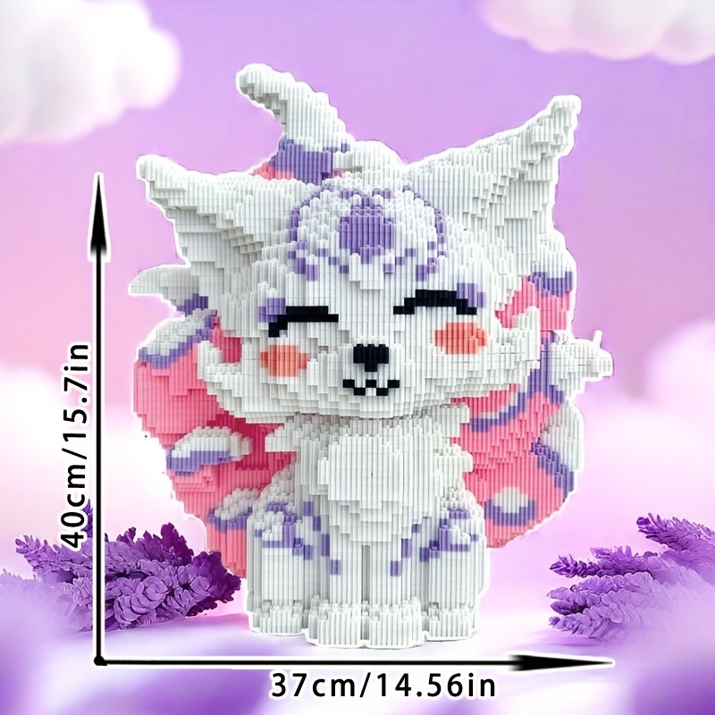 Image of Not 6542pcs Purple Nine-tailed Fox Building Block Model, Creative Animal Ornament And Room Decoration, Birthday/halloween/valentine's Day/christmas/christmas Eve Holiday Gift, No Electricity Required