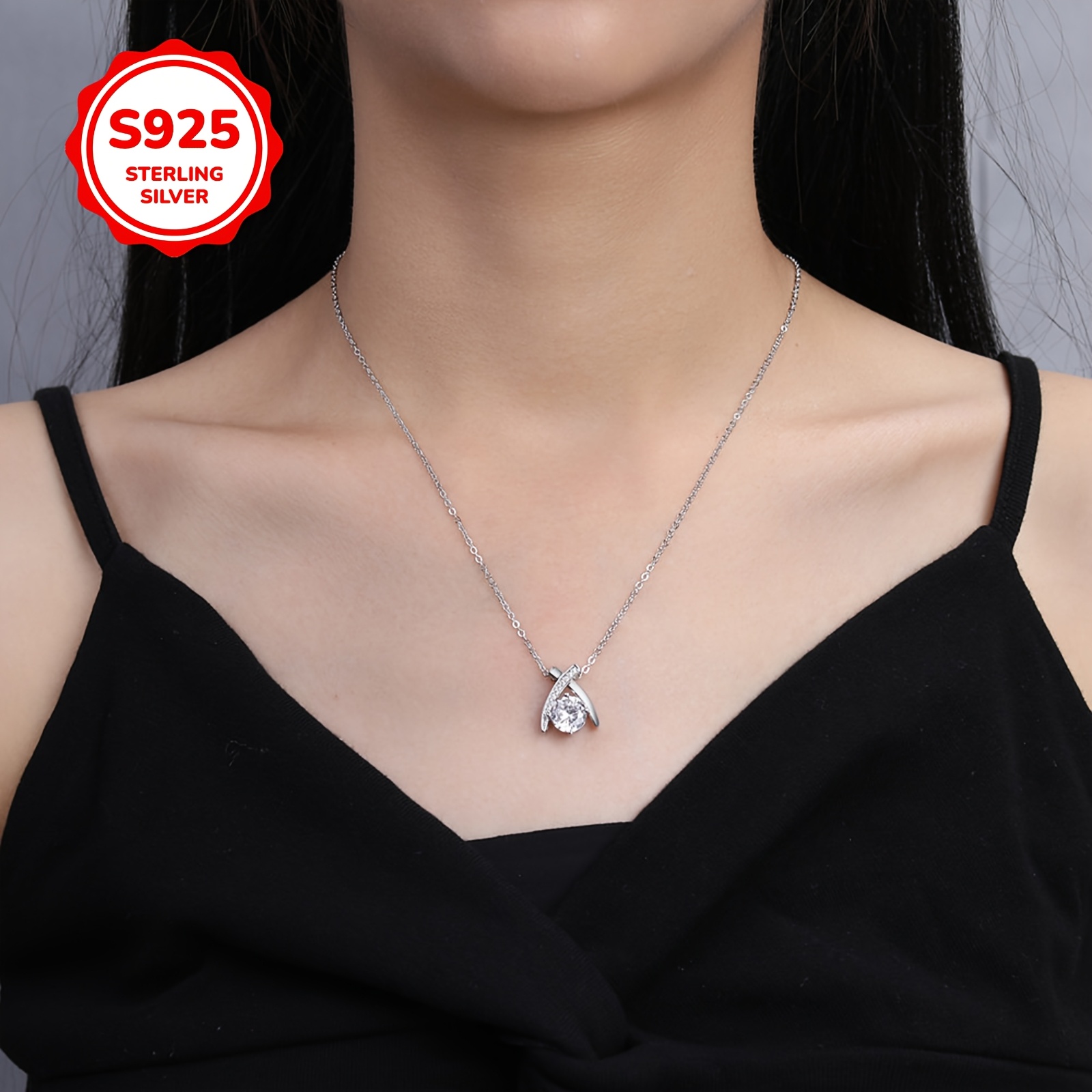 S925 Silver Cross Four-Claw Pendant Necklace, Ideal Gift for Women