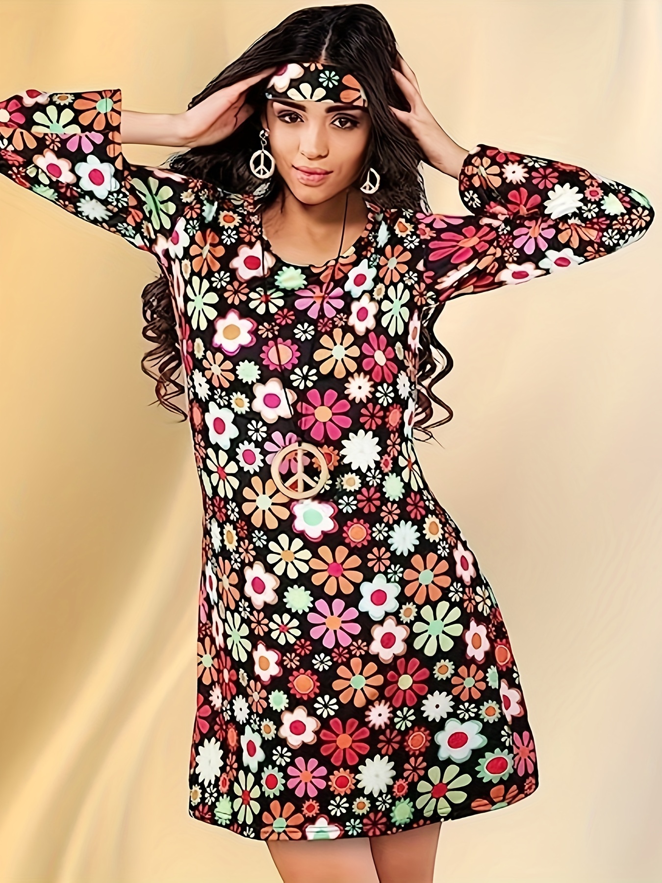 flared sleeve dress 70s 70s flared sleeve dress – insolito-vintage main image 1