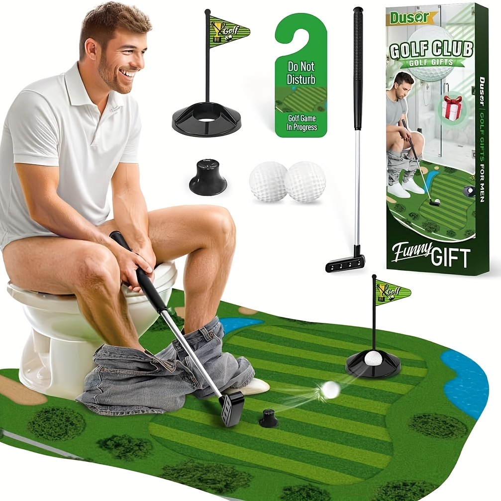 TEMU Humorous Toilet Golf Presents For Men, Fun White Elephant Gifts For Grown-ups, Stocking Fillers For Men, Christmas Gifts For Him, Toilet Golf Set For Husband Or Dad, Gag Gifts For Has