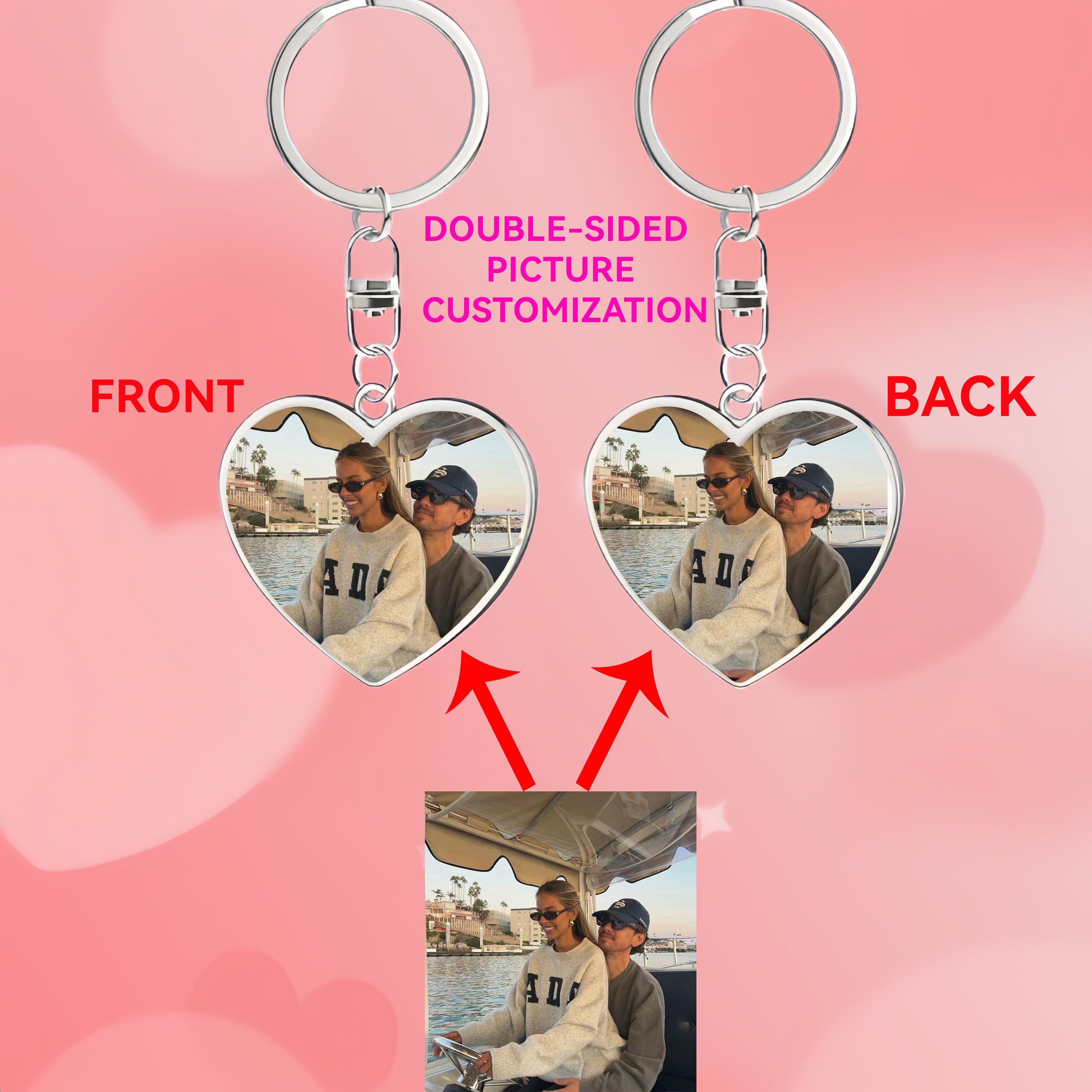 

Personalized Customized Picture Keychain As A Gift For Lover, Child, Pet, , Best Friend - Alloy Keychain - Multiple Quantities