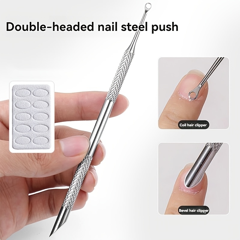 Double-Headed Cuticle Remover Tool with Sanding Discs Set