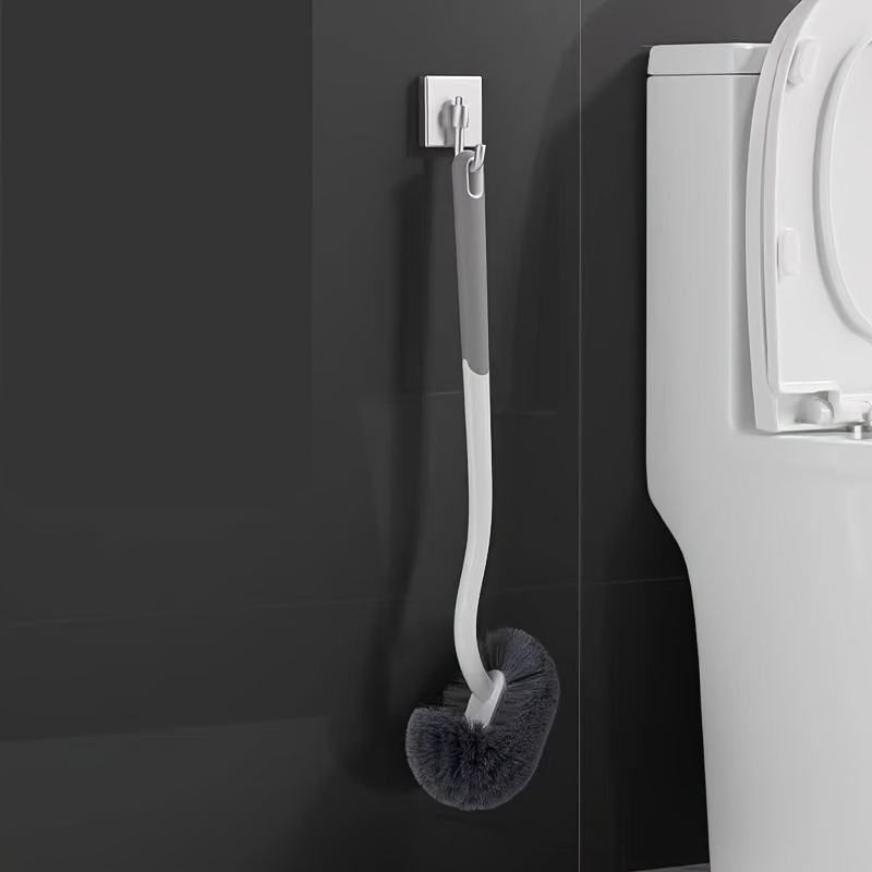 Image of Toilet Brush And Holder Set With Bathroom Floor Cleaning Brush Wall-mounted Quick-dry Odorless Toilet Cleaning Brush
