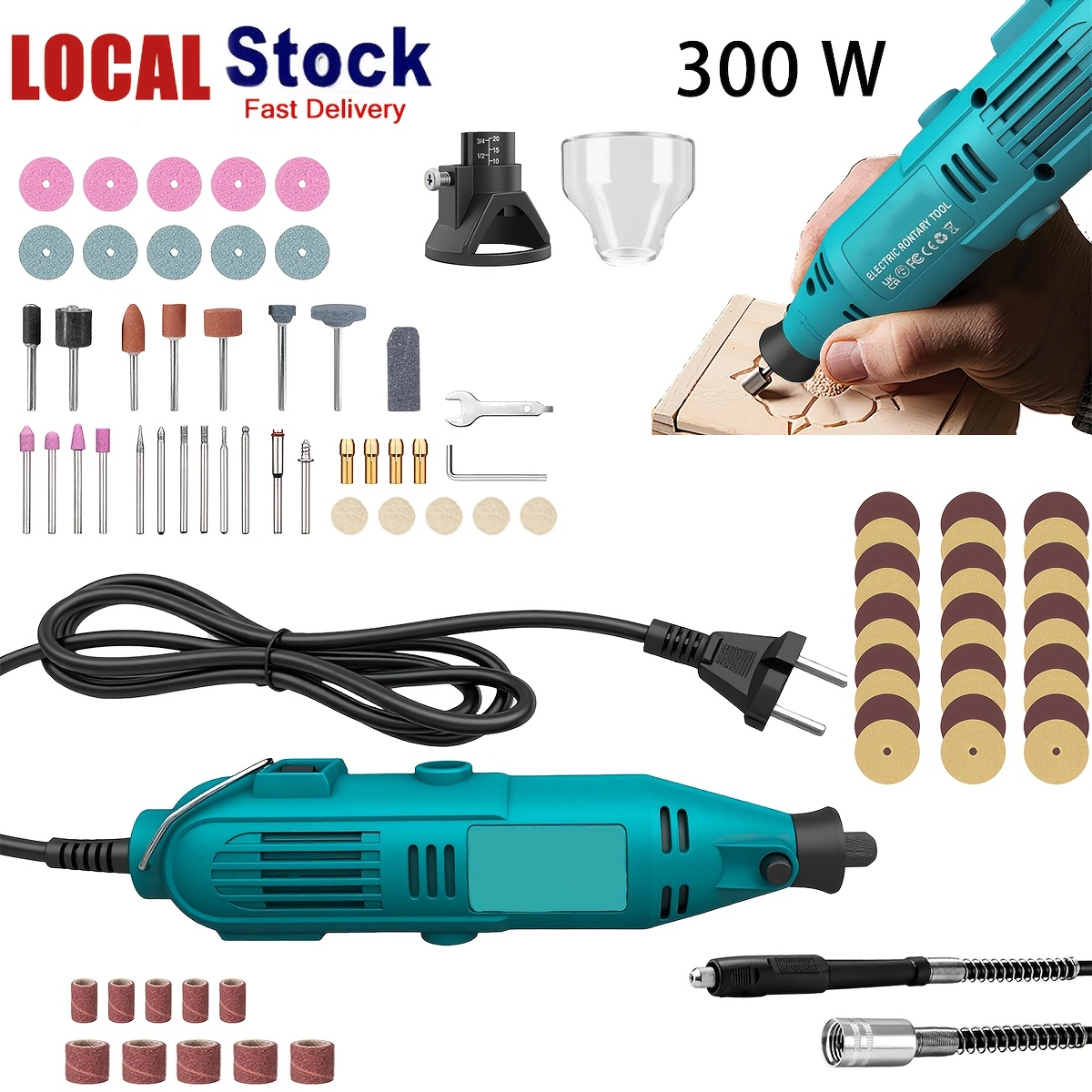 300w Corded Diy Tool Kit For Wood & Metal - Electric Sander/drill & Rotary Tool With 80pcs Accessories, Perfect For Sanding, Polishing, Drilling, Etching And Engraving