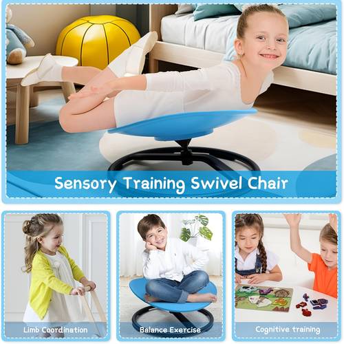 swivel sensory chair compatible for adhd interactive sensory play chair with safety handle anti slip base oval eggshell design balance coordination