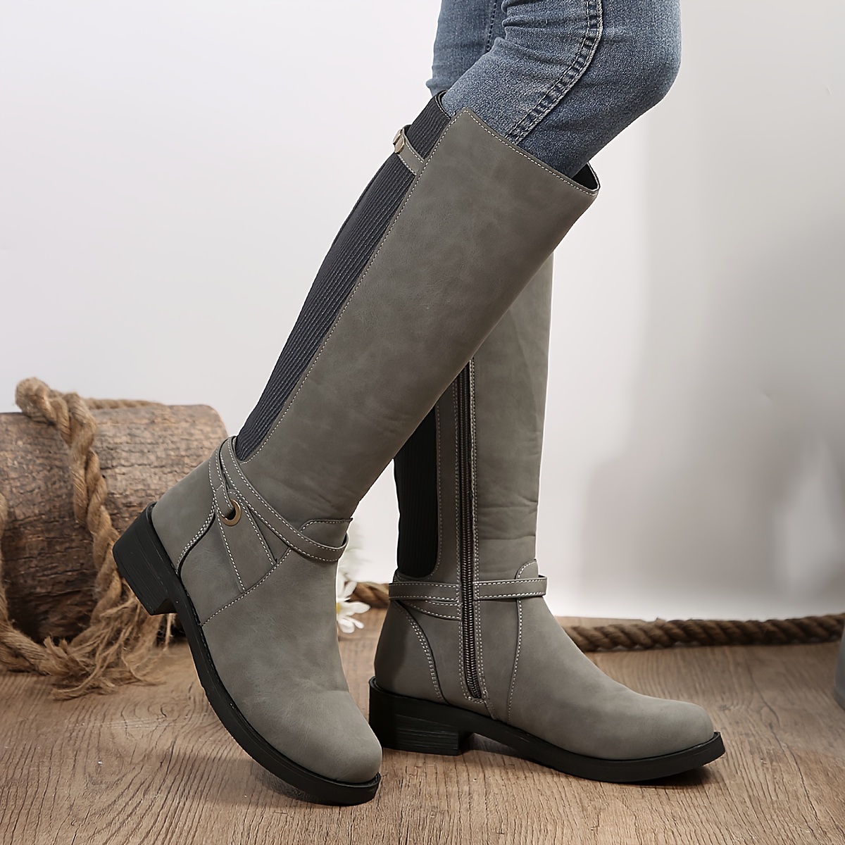 Bottes shop grises talon