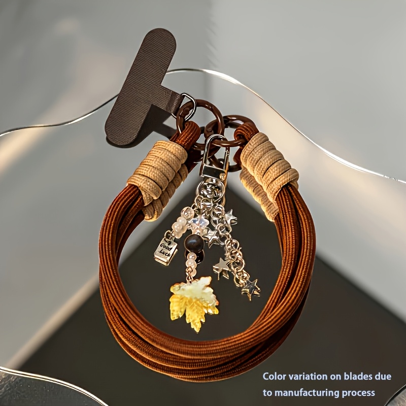 Maple Leaf Pendant Phone Lanyard And Wristband, Niche Premium Anti-loss Charm