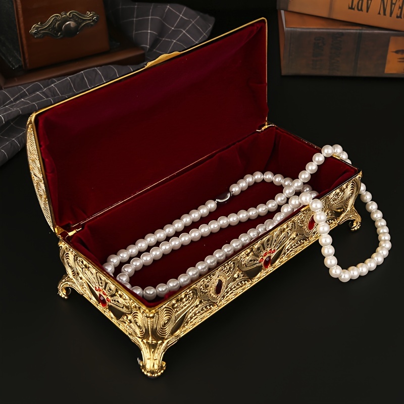 1pc metal craft box creative jewelry storage box wedding birthday gift packaging box details 4