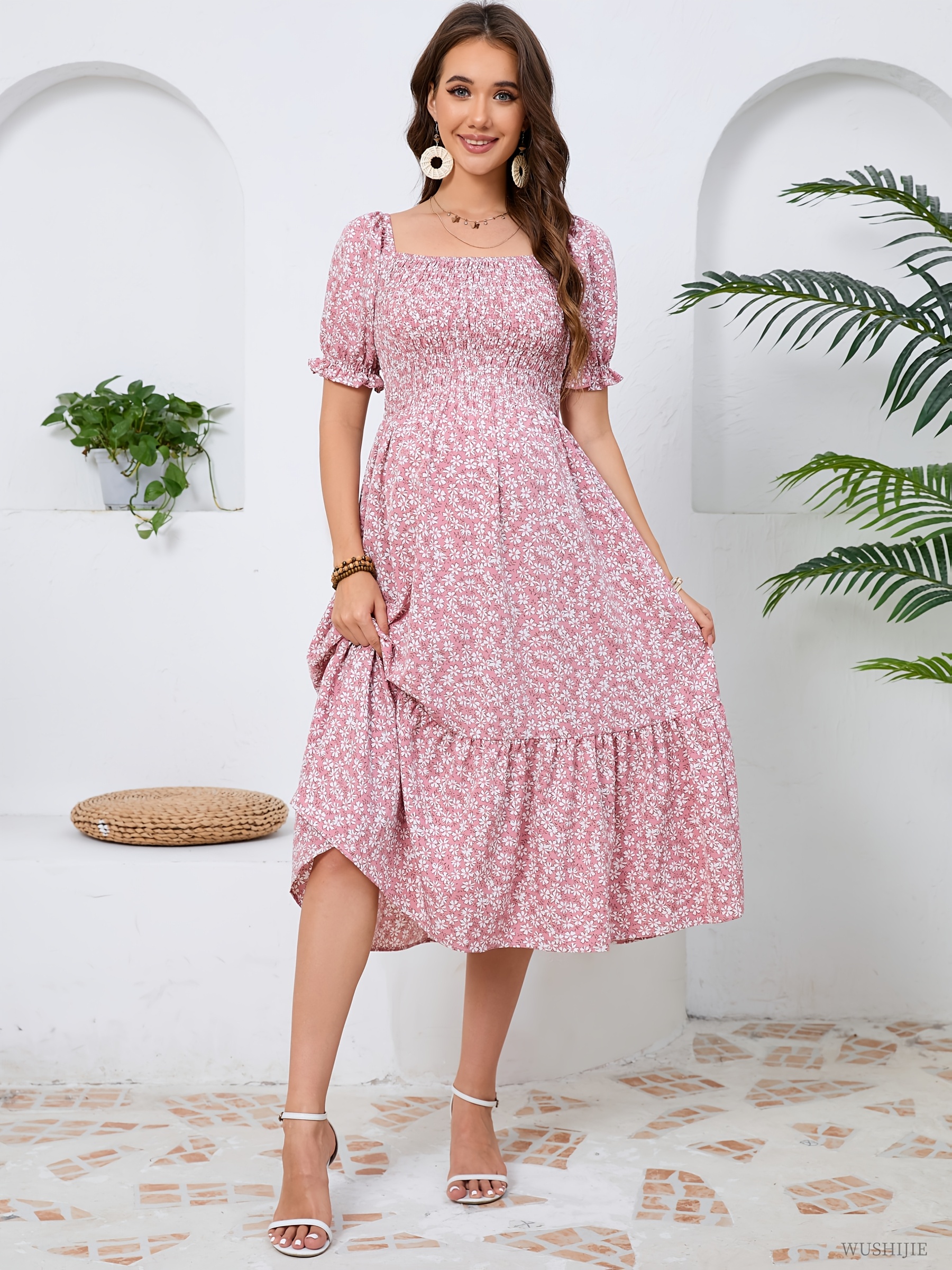 sachin and babi light blue dress Plus Size Casual Maxi Dress Square Neck main image 1