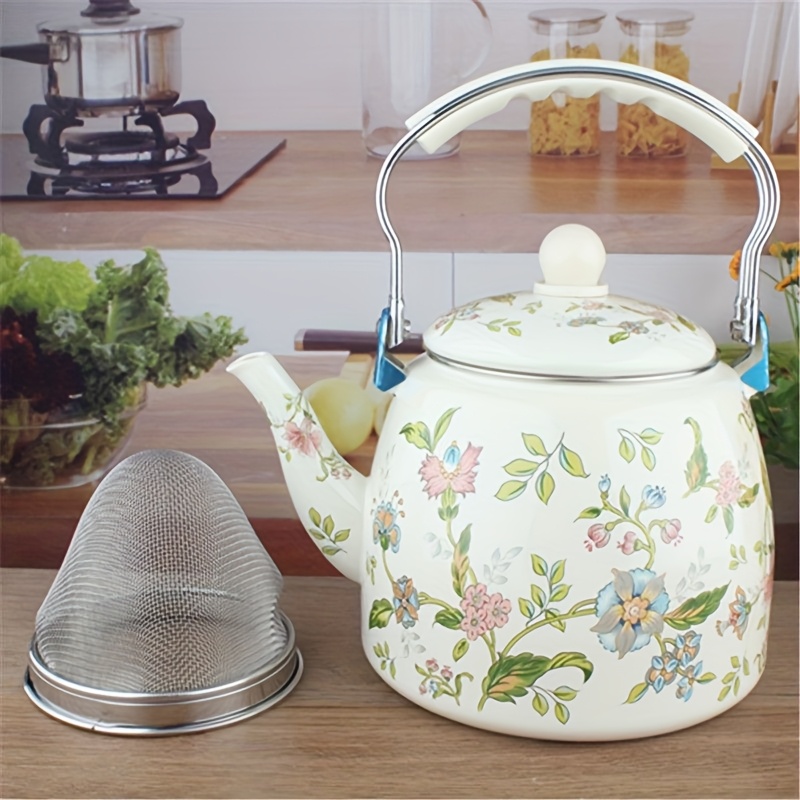 enamel tea kettle stainless steel handle multi Temu New Zealand