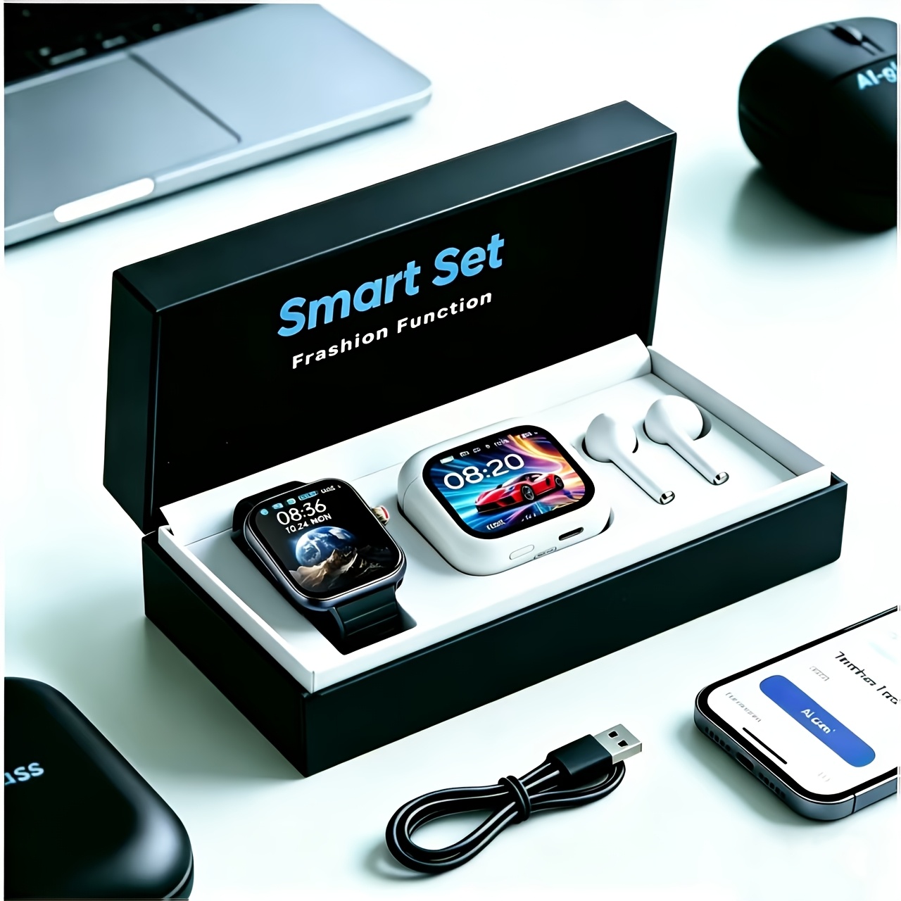 TEMU 2026 New Smart Watch With Smart Touchscreen Headphones, Sleep Monitoring Device, Fitness Tracking Watch, Sports Tracking Function, Suitable For