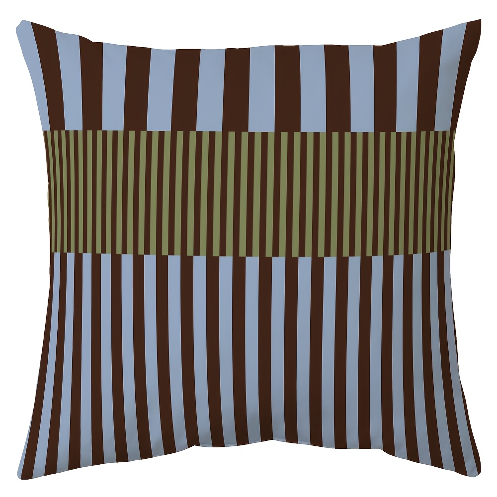 TEMU 1 de almohada retro marrón-verde a rayas - de almohada estilo vintage americano, 45.72 X 45.72 cm, impresión , cierre de cremallera, lavable a