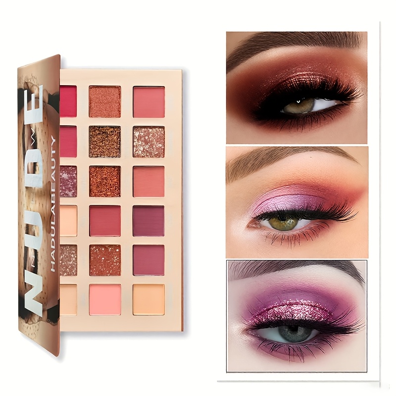 Temu: K Apeine 18 Colors Eyeshadow Palette Suitable For Women Shade Matte Shimmer Glitter Palette With Pigmented Blush Tone Base To Shades Long Lasting Makeup For Looks