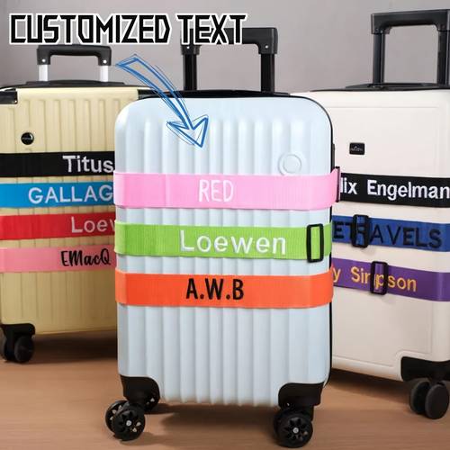 1pc customized embroidered luggage strap personalizedluggage belt text luggage protector andidentifier suitable for outdoor travel