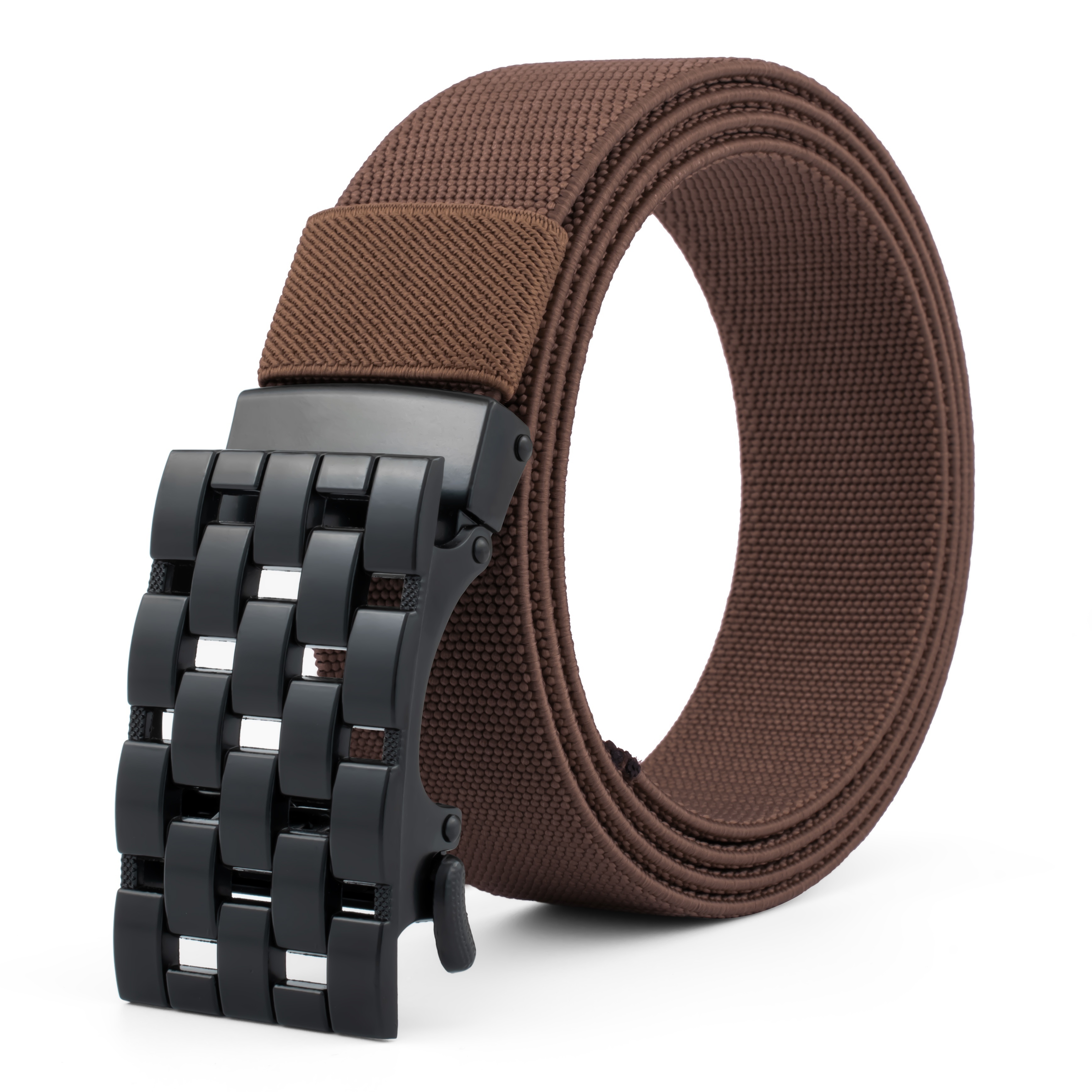 1pc Hollow Rubber Belt, Alloy Automatic Buckle Belt, Men's Belt