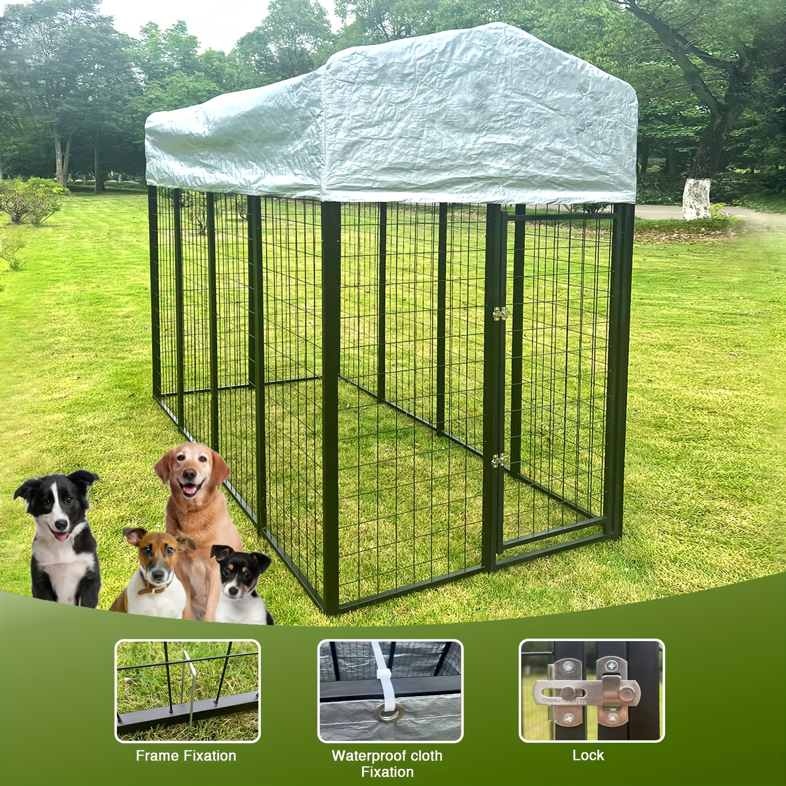 large dog kennel outdoor dog pen playpen house heavy duty Temu