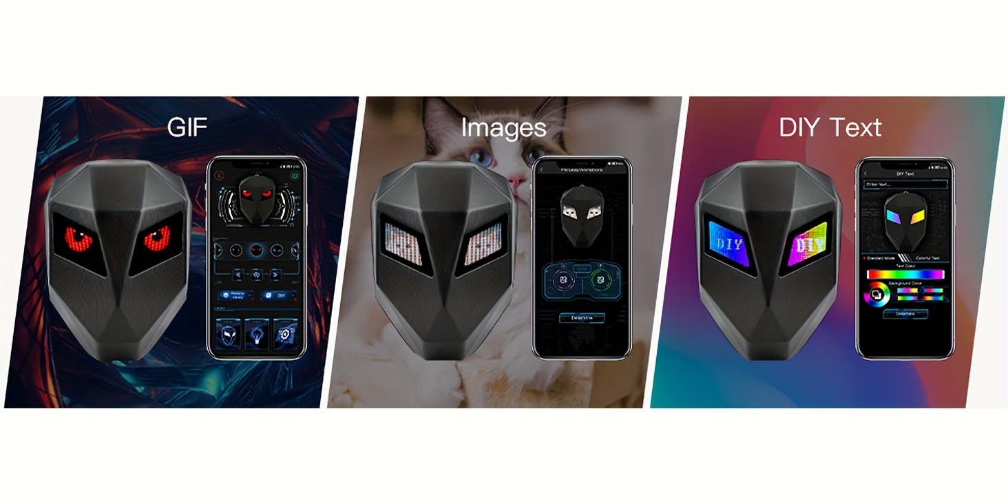 Sac à dos de moto avec LED, 48.26 cm de taille, extensible pour plus d'espace de rangement, contrôlé via une application, avec un design œil de démon, construction rigide, adapté aux motards, affichage, élégant, parfait comme cadeau