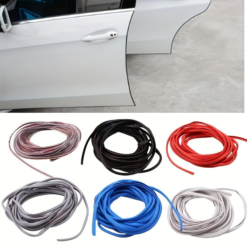 

- 5m/196.8in Universal Rubber Car Door Protector Molding Trim Anti-scratch Tool For Vehicle /body - -adhesive, Corner Guards For Car Styling Protection