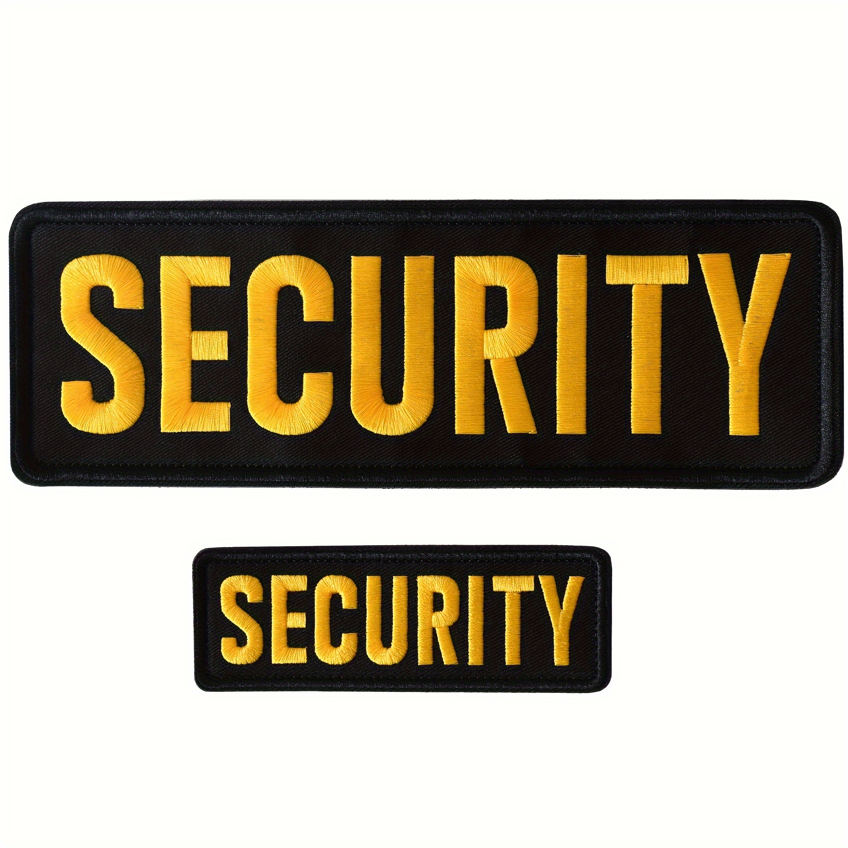 

2pcs Fabric Security Embroidered Patches - Large And Small Security Badge Appliques For Uniforms And Clothing