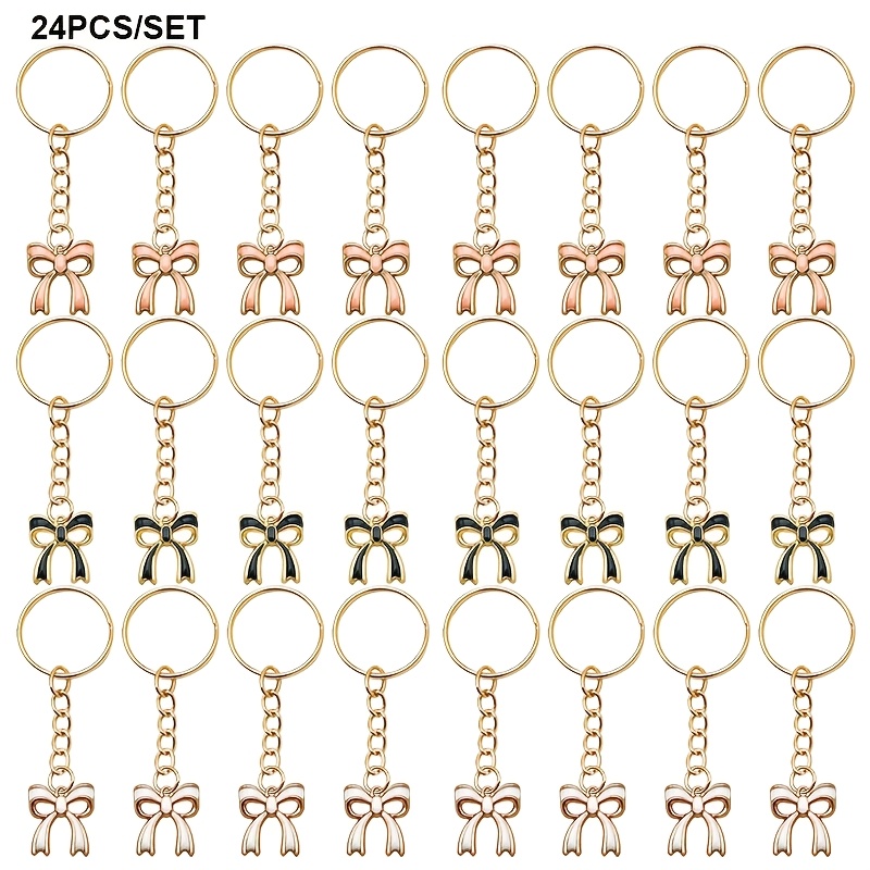 TEMU 24pcs Set Of Bow Keychains, Fashionable Women's Key Chains, Bag Accessories,