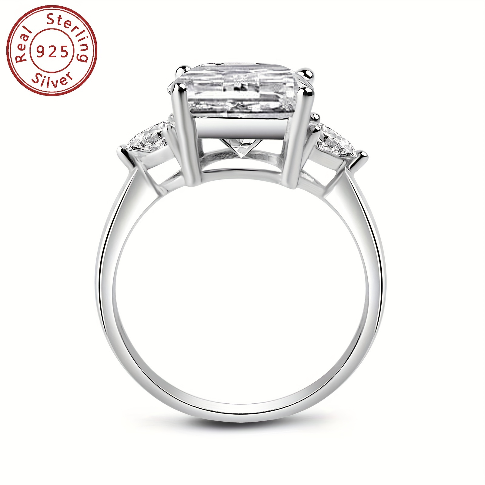 weight 4 04g taking size 10 as an   synthetic 5a zirconia square 10x10mm     4x4mm 2pcs 1pc 925 silvery engagement ring   style wedding ring for women the ring   of square zirconia   shaped engagement ring anniversary ring silvery jewelry details 11