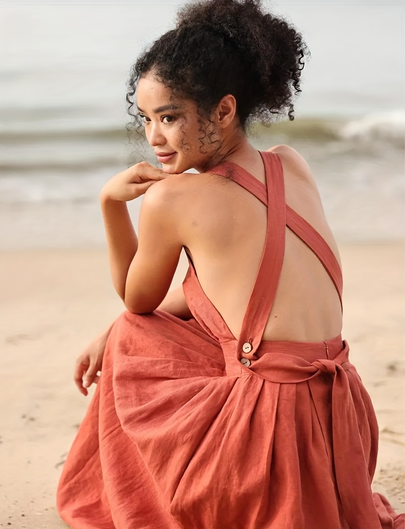 Playa Vestidos De Lino Mujer Vestido Lino Playa Mujer Vestido Lino