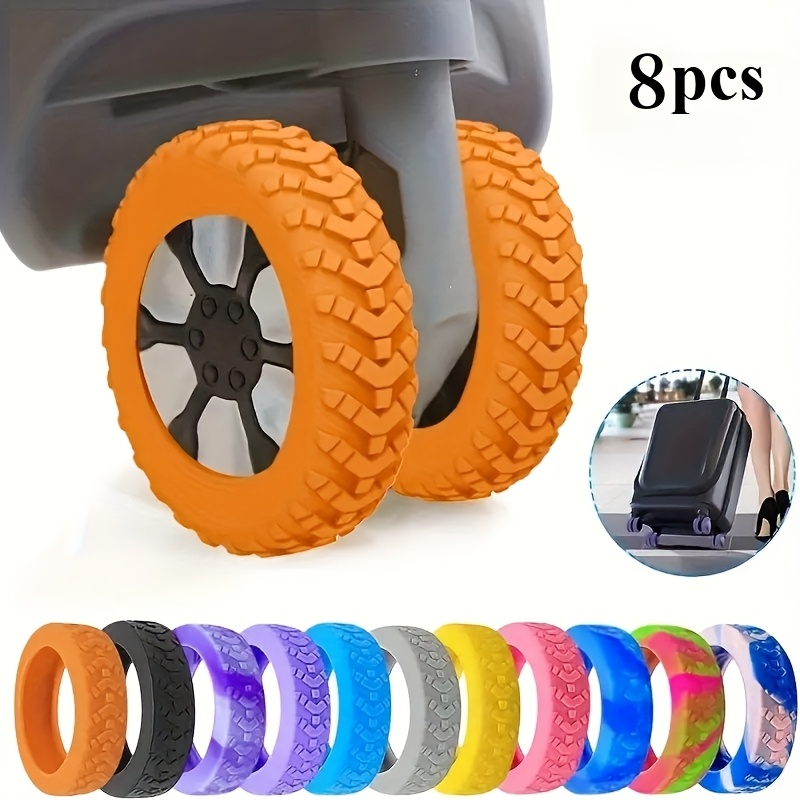 8pcs suitcase wheel covers set noise reduction shockproof luggage and office chair protectors   hand  