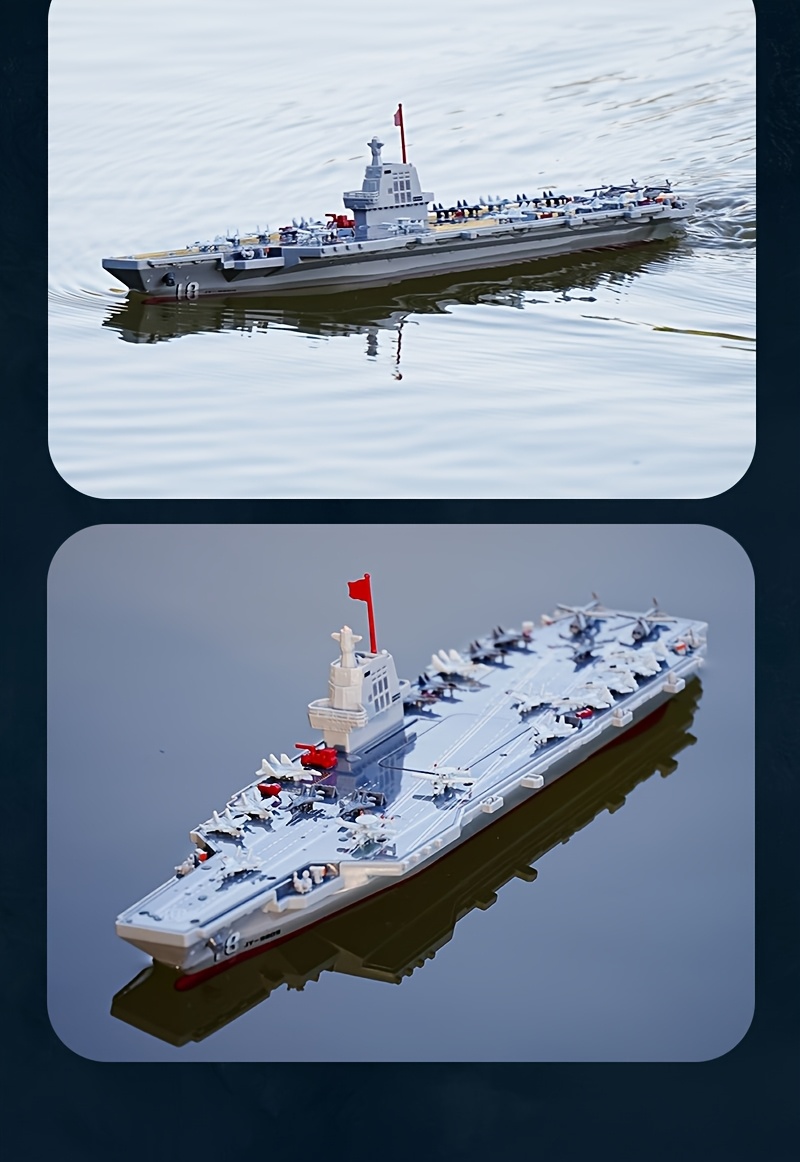 2025 1:48 RC Tactical Carrier Ship - Water-Activated Control with Modular Assembly System & Auto-Sensing Tech, Smart Battery Alert & Interchangeable Parts for Pool/Lake Battles
