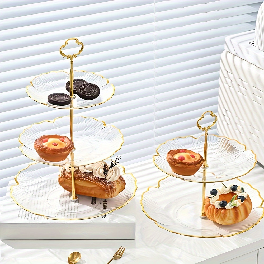 

Elegant 2/3-tier Transparent Cupcake Stand - Desserts, Fruits & Snacks | Ideal For Afternoon Tea, Christmas, Halloween, Thanksgiving, Weddings, Birthdays & Parties