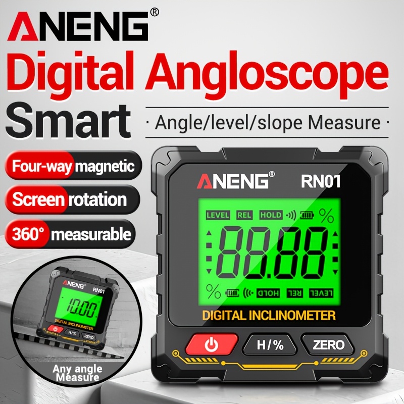     Inclinometer Angle Measurement Slope Measuring Instrument Professional Level Instrument Suitable for Woodworking, Construction, and Machinery Electronic Angle Gauge Car     Measurement Tools No Battery