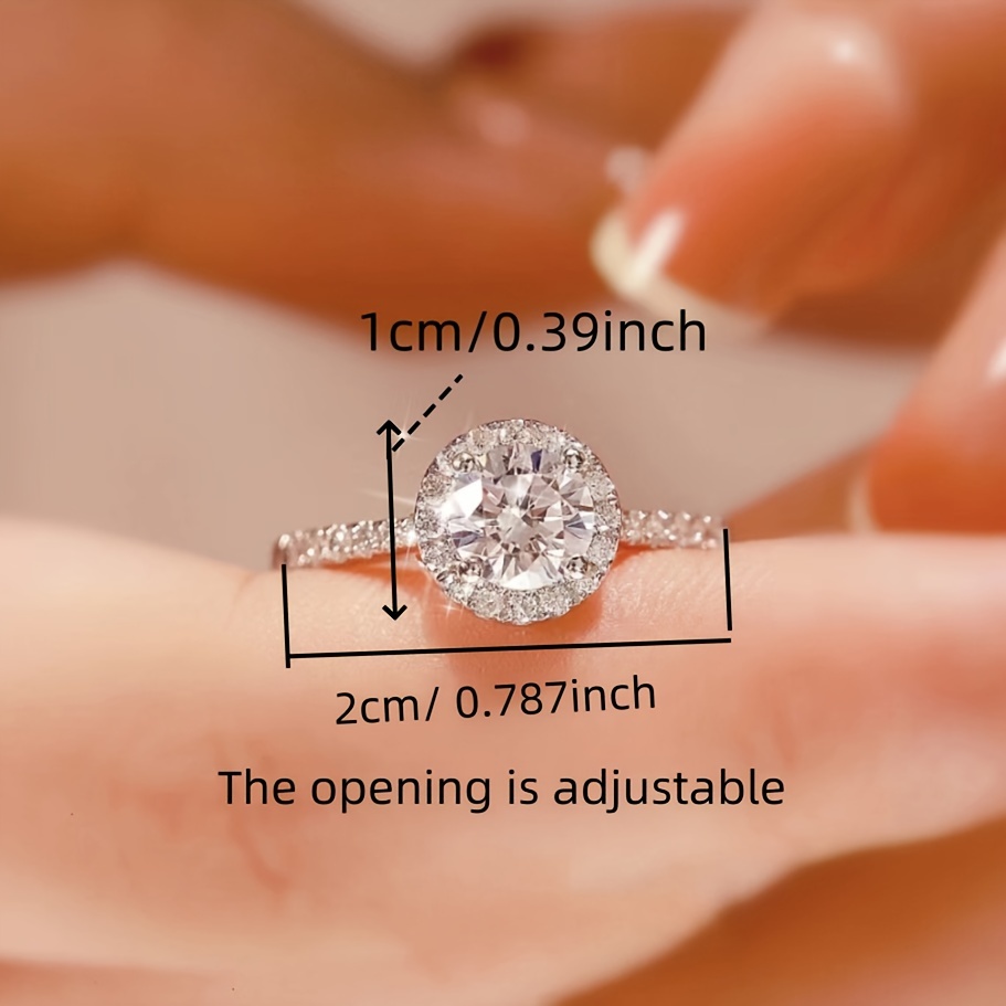 Round CZ Adjustable Open Ring for Everyday and Parties
