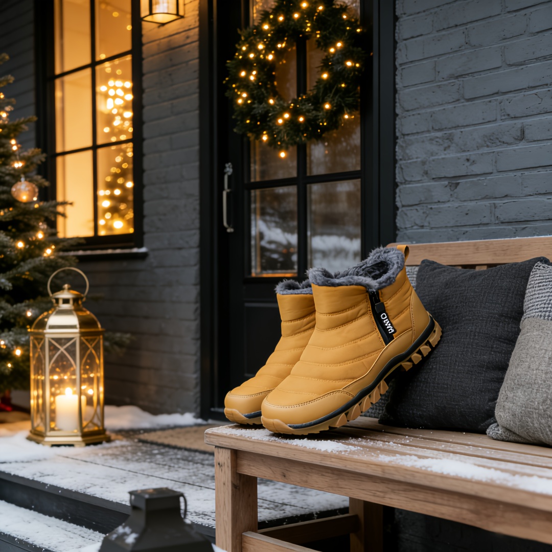 Men's Mid-Top Lace-Up Snow Hiking Boots