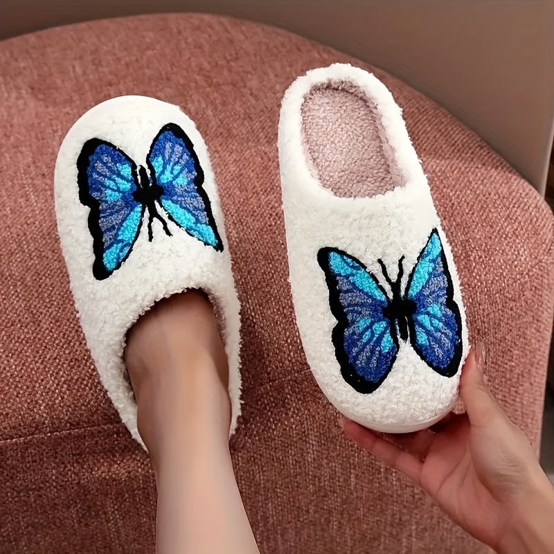 

Pattern On Out Fuzzy Slippers, Non Slides, Footwear